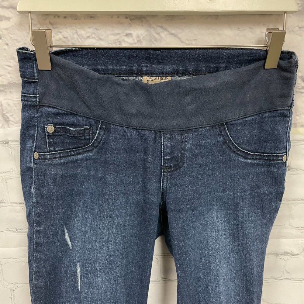Indigo Blue Super Skinny Distressed Maternity Jeans - Picture 5 of 12